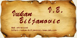 Vukan Biljanović vizit kartica